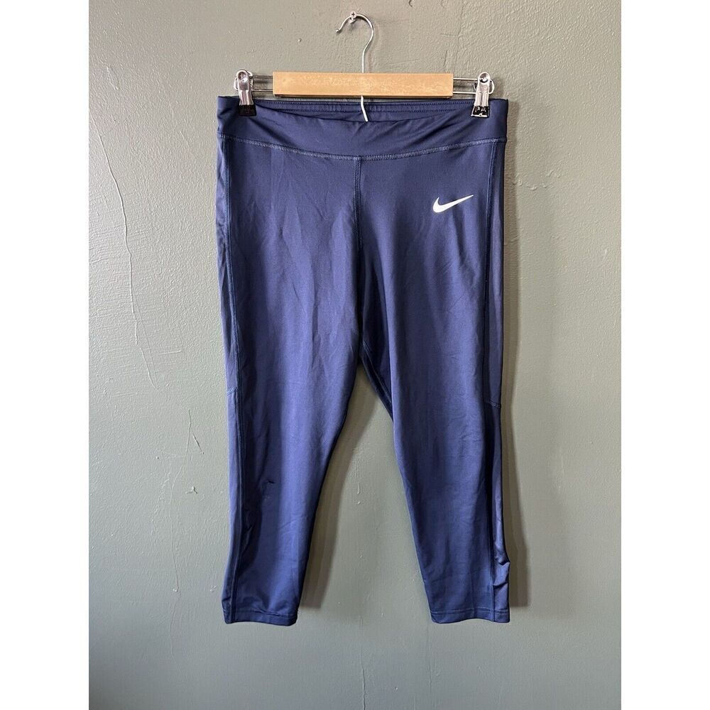 Nike Sportswear Womens Blue Cropped Athletic Leggings Size Large